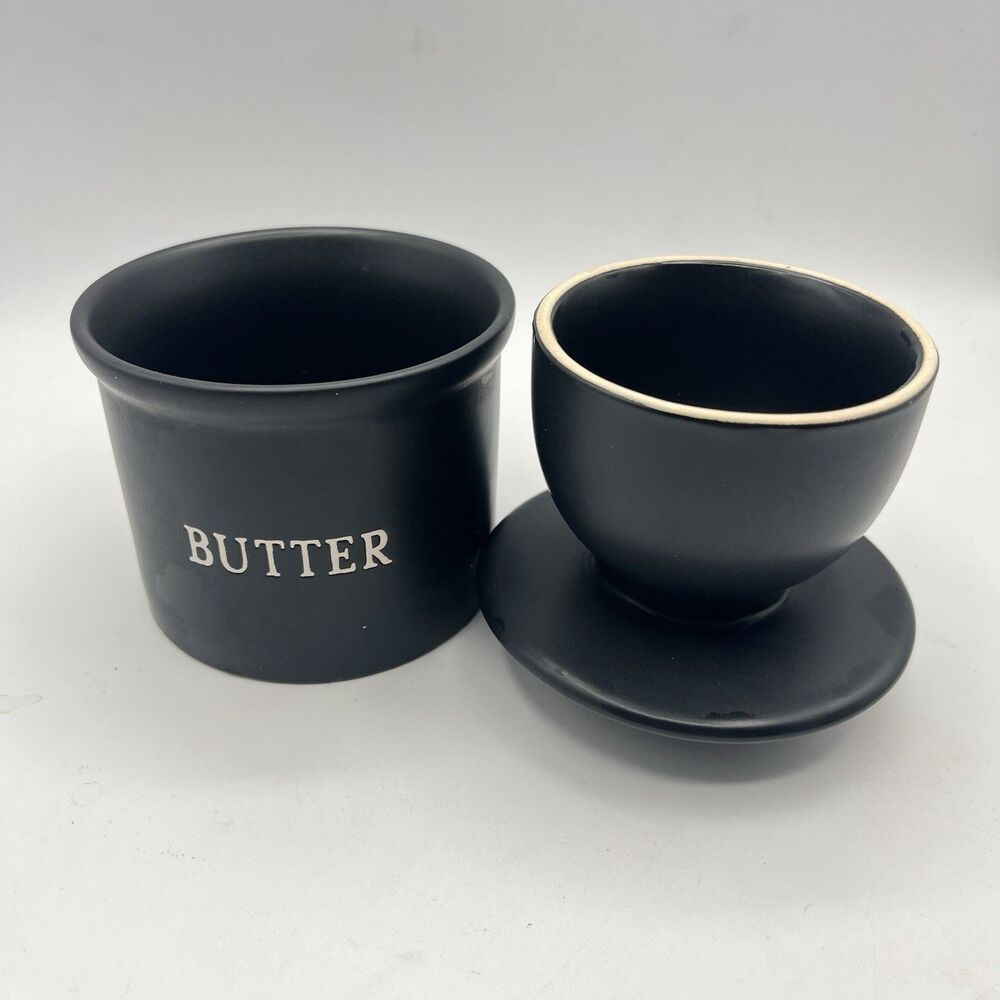 Kook Butter Crock w/ Lid, Soft Spreadable Butter, Ceramic French Butter Keeper